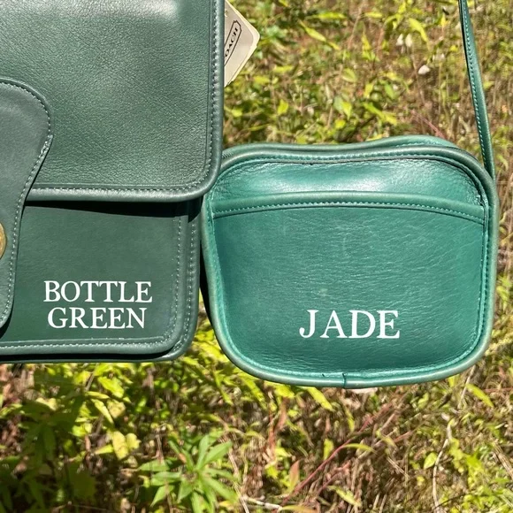 RARE* Coach JADE Green Hadley Zip #9935 Leather Vintage 1990s